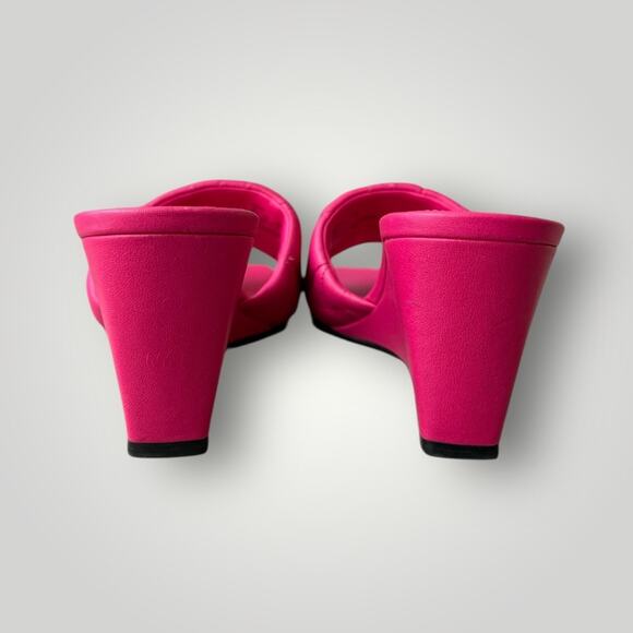 Coach Pink Wedge Sandals with Quilted Strap sz 9,5 - Picture 5 of 8